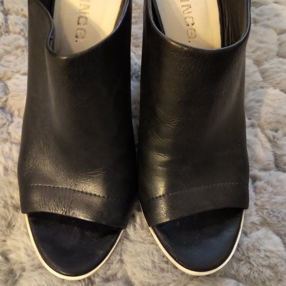 VINCE $435 “Allison" High Mule Leather Black made in Italy 8.5 39.5 - Picture 4 of 8